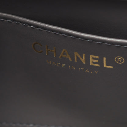 マトラッセ チェーンショルダーバッグ ラムスキン グレー ゴールド金具 シャネル バッグ CHANEL