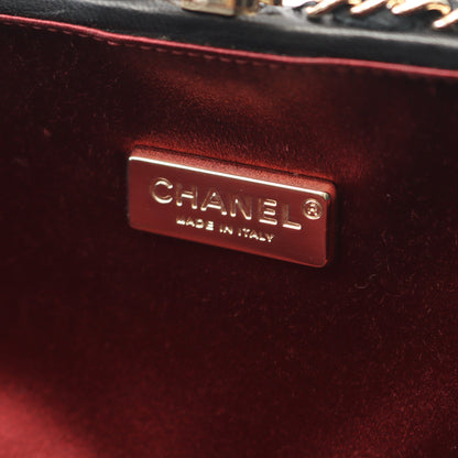 マトラッセ チェーンショルダーバッグ ラムスキン ブラック ゴールド金具 シャネル バッグ CHANEL