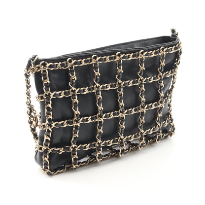 チェーンショルダーバッグ ラムスキン ブラック ゴールド金具 シャネル バッグ CHANEL