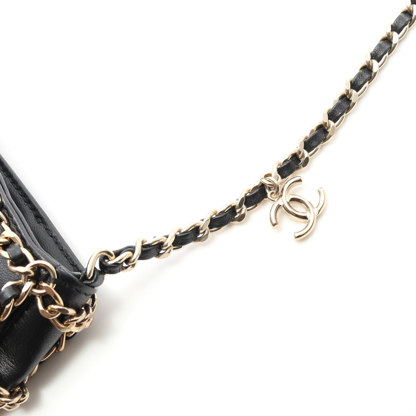 チェーンショルダーバッグ ラムスキン ブラック ゴールド金具 シャネル バッグ CHANEL
