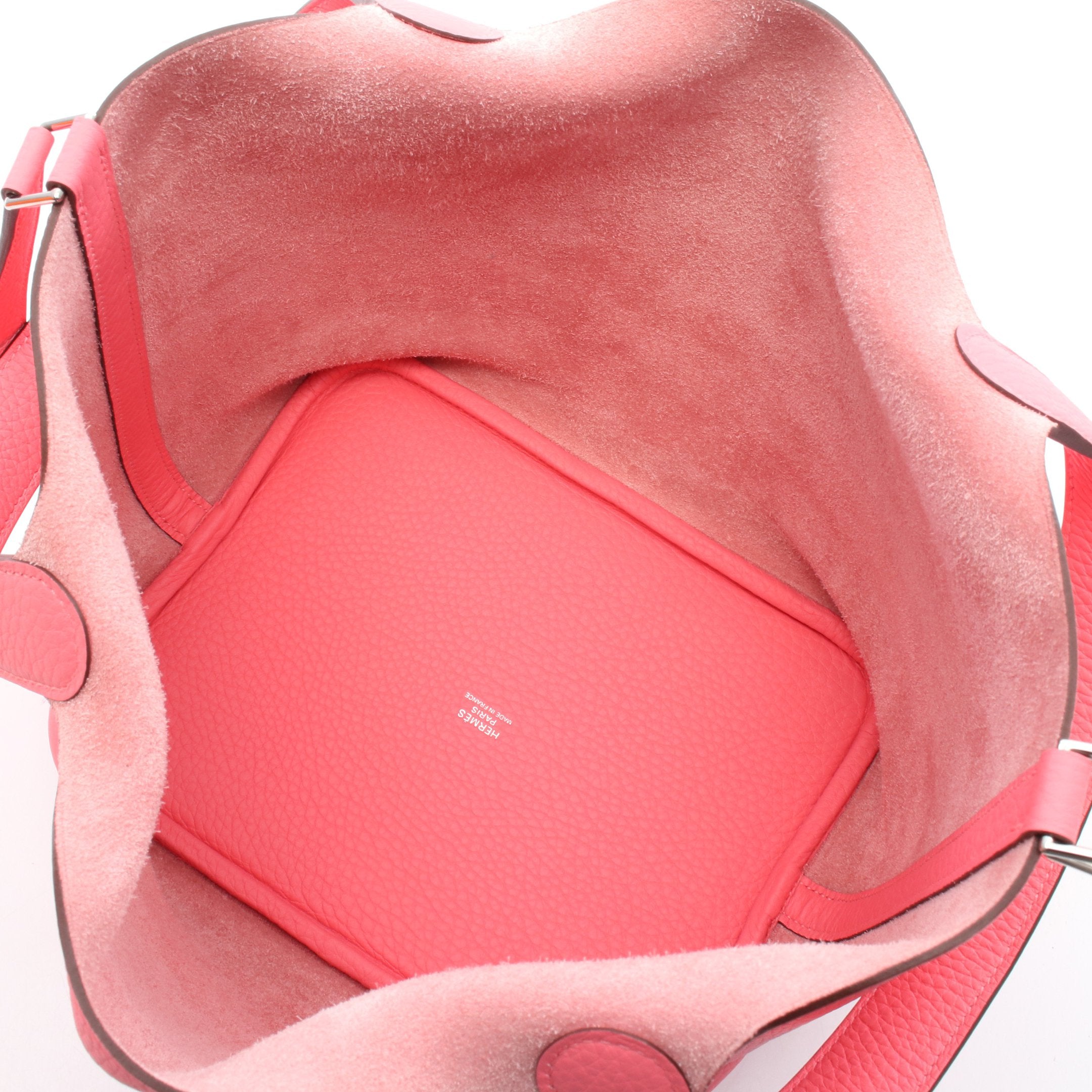 ピコタンロックMM ローズアザレ ハンドバッグ レザー ピンク シルバー
