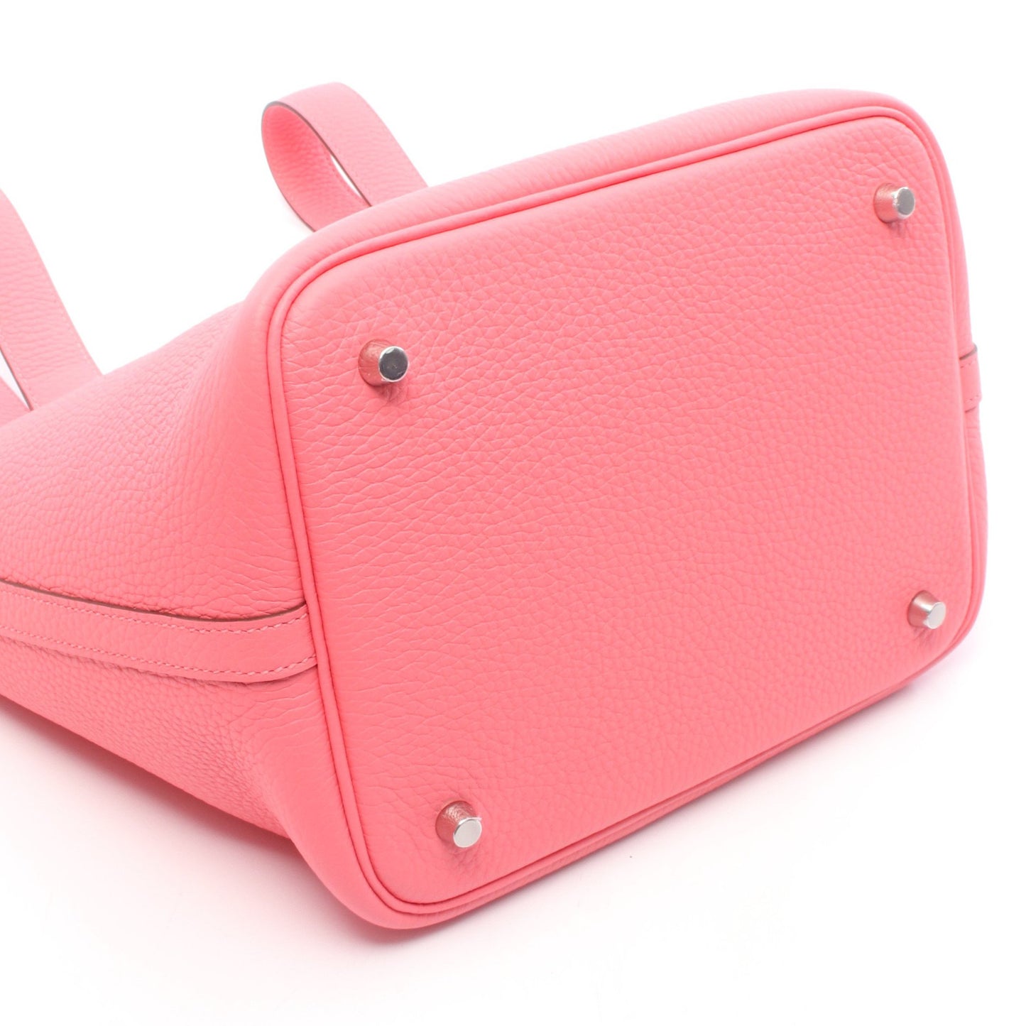 ピコタンロックMM ローズアザレ ハンドバッグ レザー ピンク シルバー金具 W刻印 エルメス バッグ HERMES