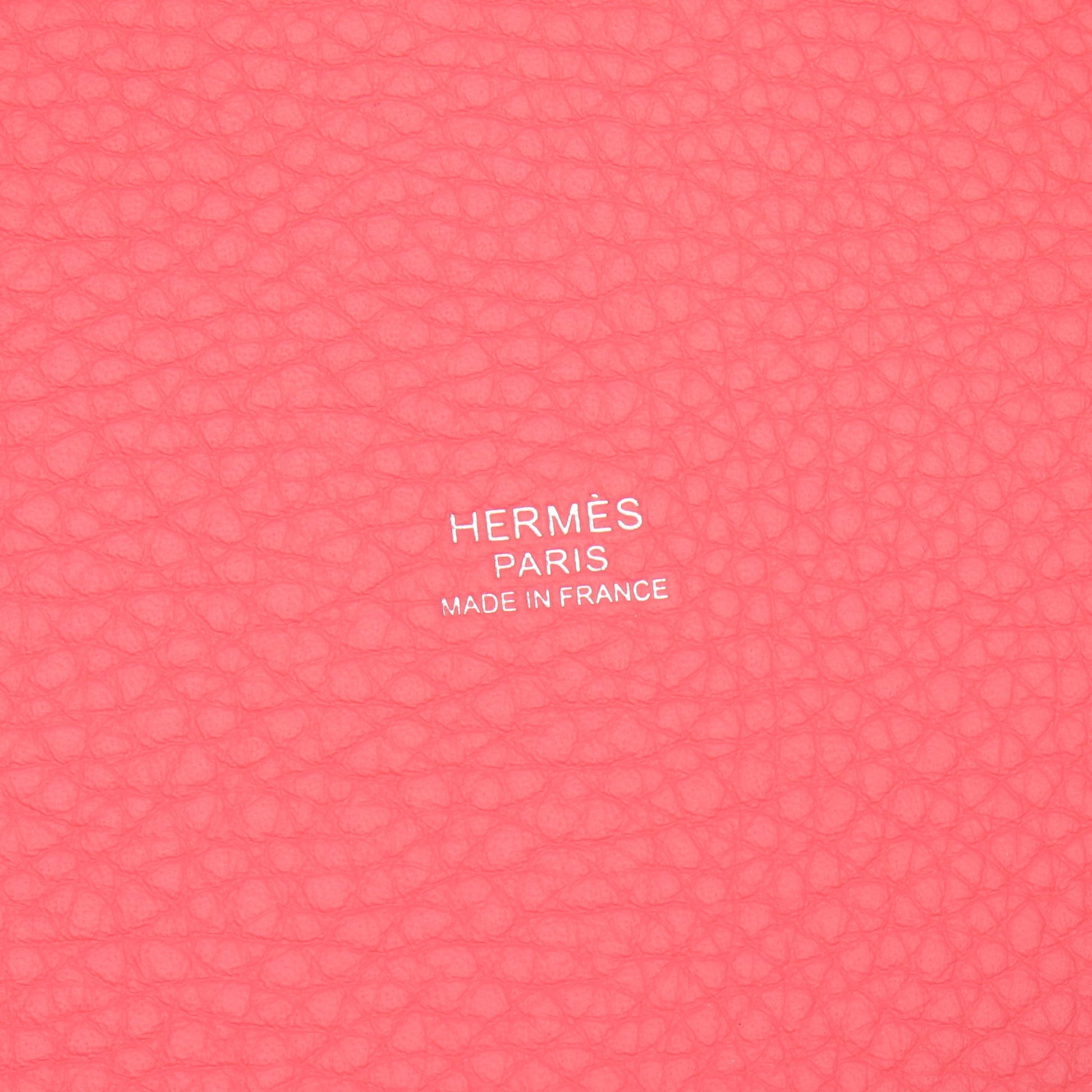 ピコタンロックMM ローズアザレ ハンドバッグ レザー ピンク シルバー金具 W刻印 エルメス バッグ HERMES