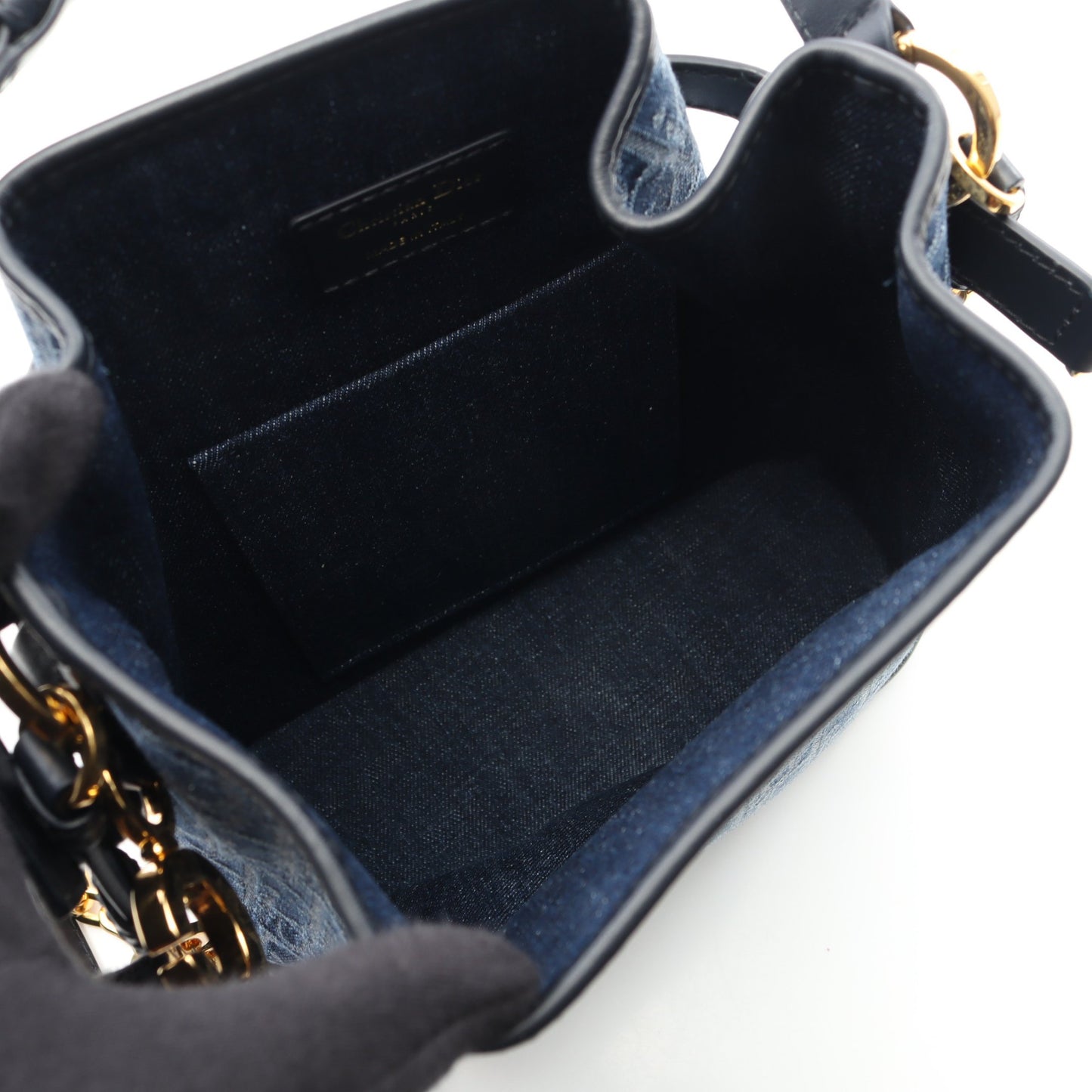 C'est Dior セ ディオール ミディアム オブリーク ジャカード チェーンショルダーバッグ デニム レザー インディゴブルー ネイビー 2WAY クリスチャンディオール バッグ Christian Dior