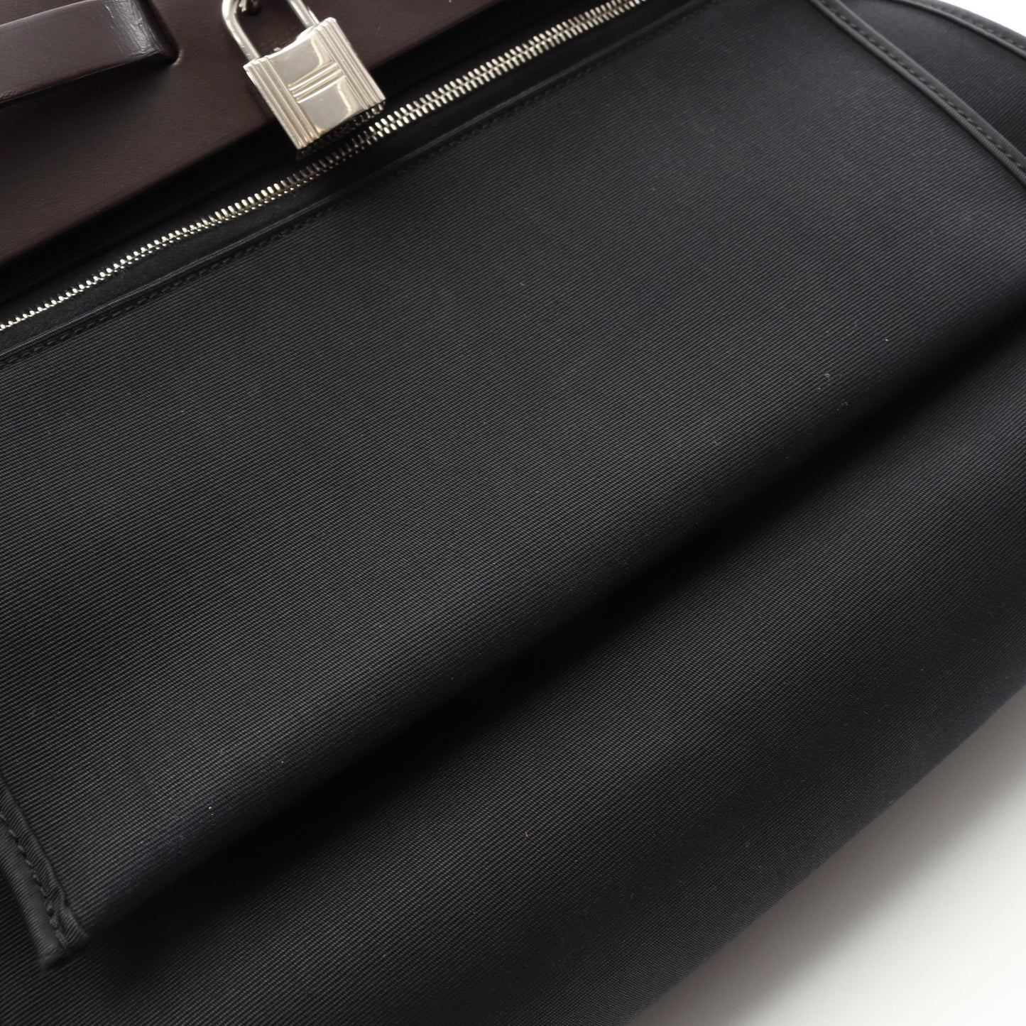 エールバッグジップPM ハンドバッグ トワルオフィシエ ヴァッシュハンター ブラック シルバー金具 2WAY X刻印 エルメス バッグ HERMES
