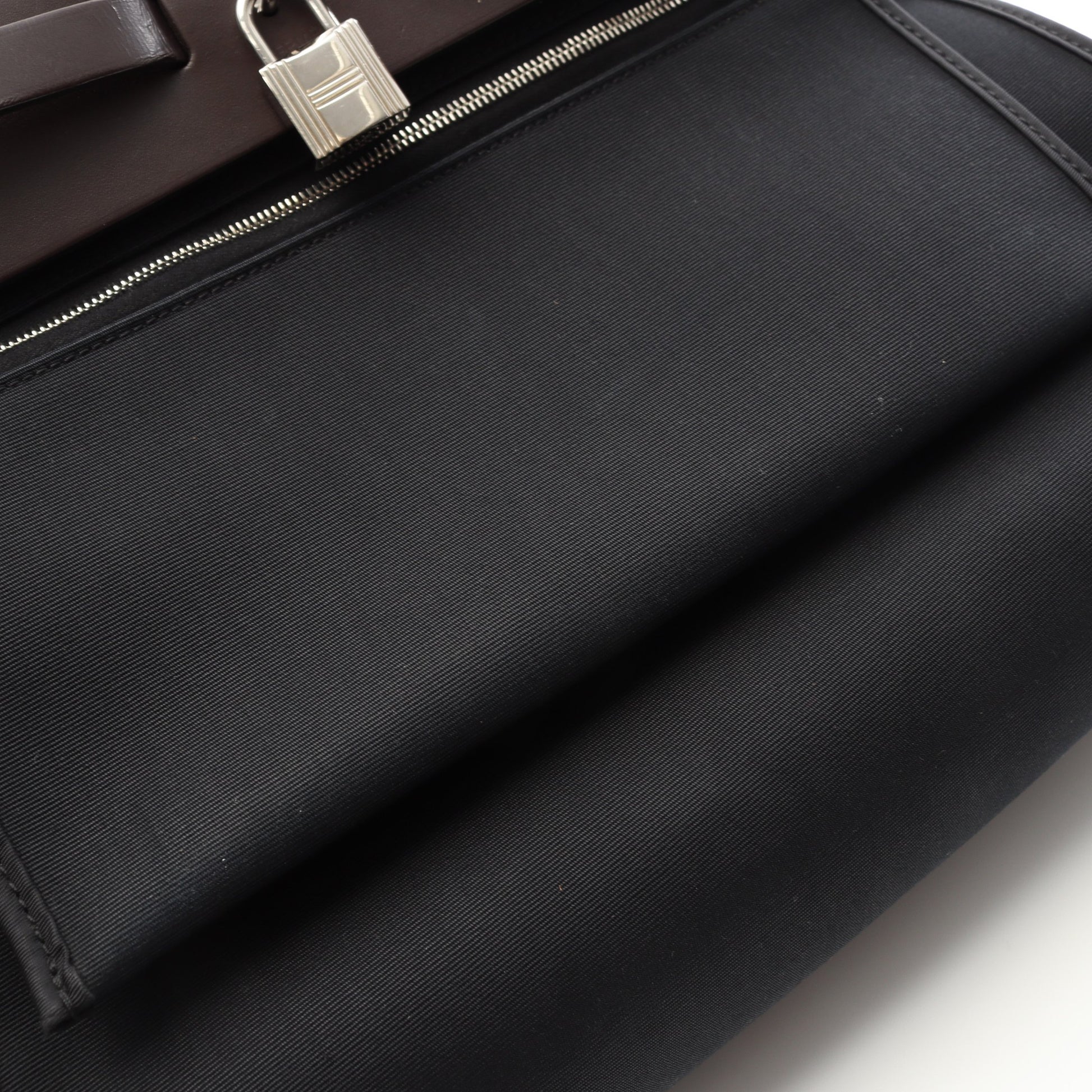 エールバッグジップPM ハンドバッグ トワルオフィシエ ヴァッシュハンター ブラック シルバー金具 2WAY X刻印 エルメス バッグ HERMES
