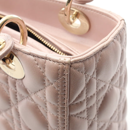 LADY DIOR レディディオール カナージュ ハンドバッグ レザー ライトピンク 2WAY クリスチャンディオール バッグ Christian Dior