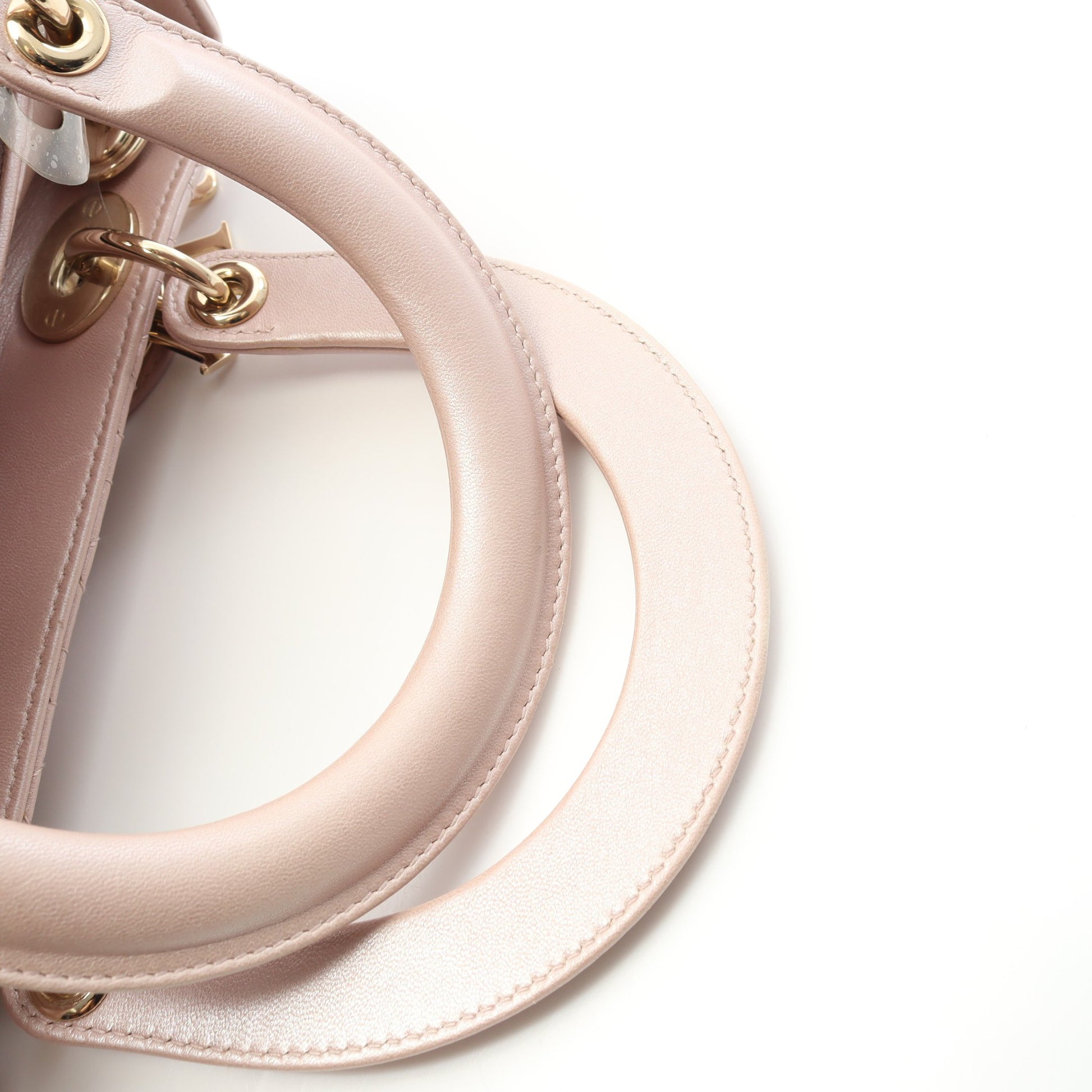 LADY DIOR レディディオール カナージュ ハンドバッグ レザー ライトピンク 2WAY クリスチャンディオール バッグ Christian Dior