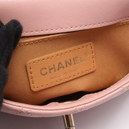 マトラッセ チェーンショルダーバッグ レザー ピンク ゴールド金具 シャネル バッグ CHANEL