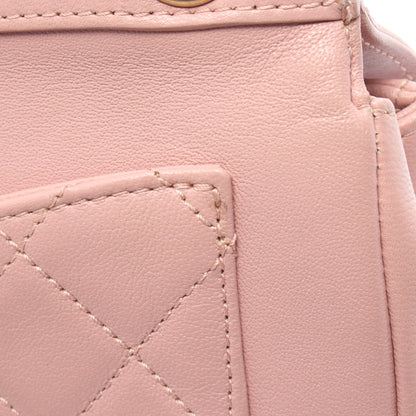 マトラッセ チェーンショルダーバッグ レザー ピンク ゴールド金具 シャネル バッグ CHANEL