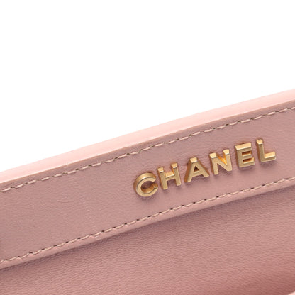 マトラッセ チェーンショルダーバッグ レザー ピンク ゴールド金具 シャネル バッグ CHANEL