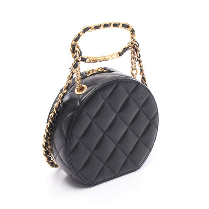 マトラッセ チェーンショルダーバッグ ラムスキン ブラック ゴールド金具 シャネル バッグ CHANEL