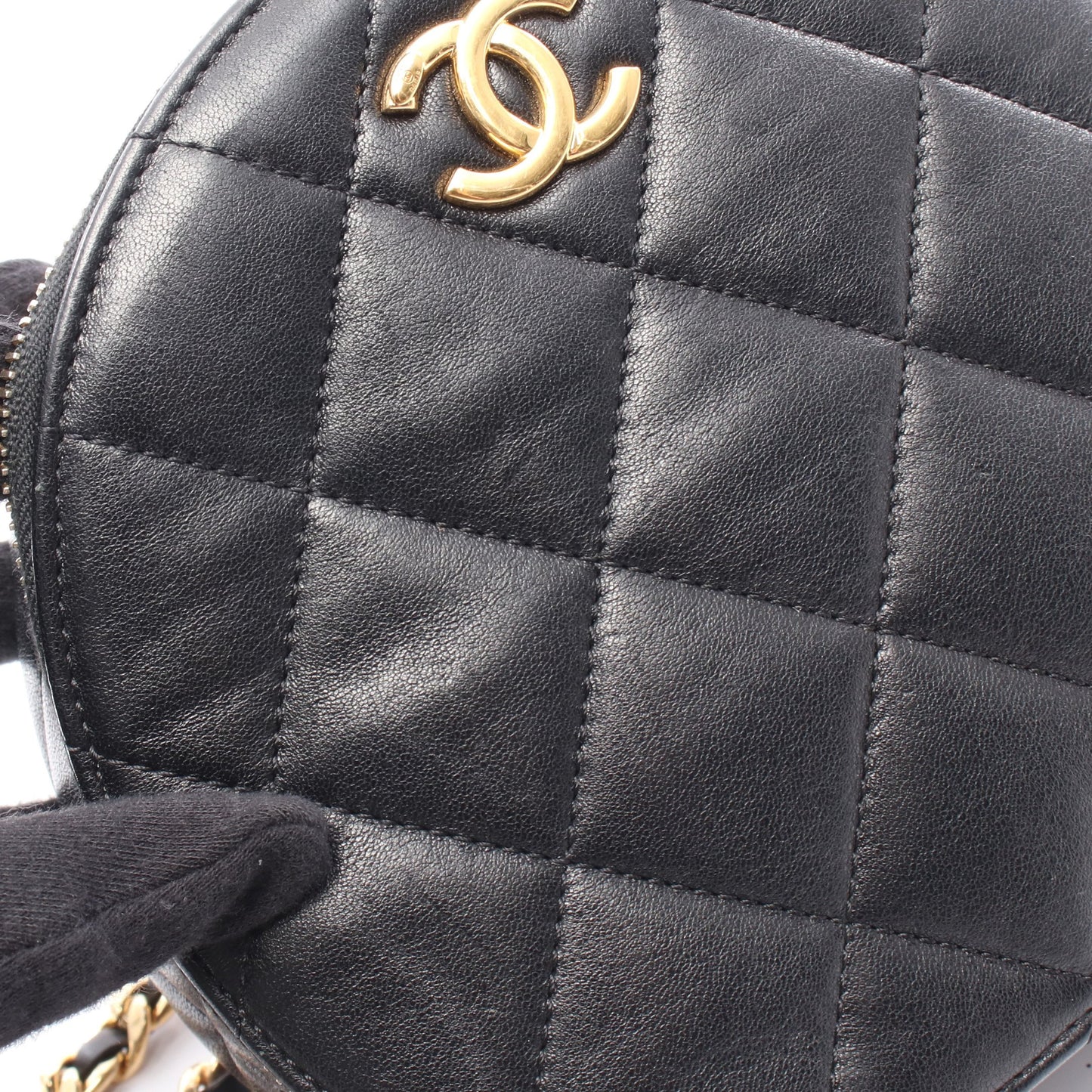 マトラッセ チェーンショルダーバッグ ラムスキン ブラック ゴールド金具 シャネル バッグ CHANEL