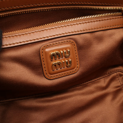 アルカディ ハンドバッグ レザー ブラウン 2WAY ミュウミュウ バッグ miu miu