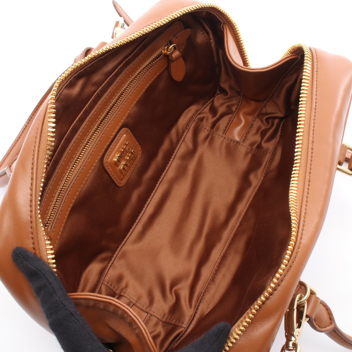 アルカディ ハンドバッグ レザー ブラウン 2WAY ミュウミュウ バッグ miu miu