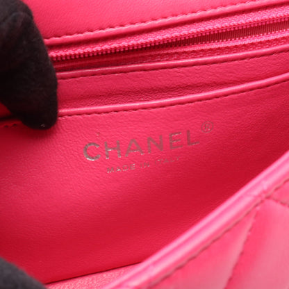 ミニマトラッセ20 チェーンショルダーバッグ ラムスキン ピンク シルバー金具 シャネル バッグ CHANEL