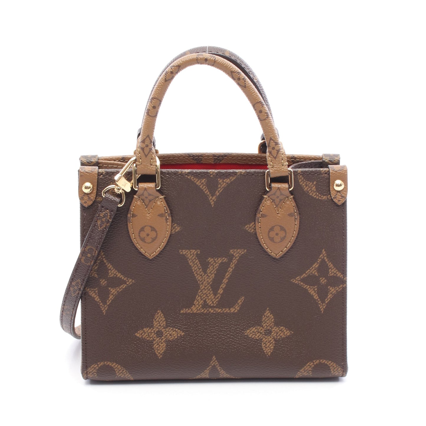オンザゴーBB モノグラムリバース ハンドバッグ PVC レザー ブラウン ライトブラウン 2WAY ルイヴィトン バッグ LOUIS VUITTON