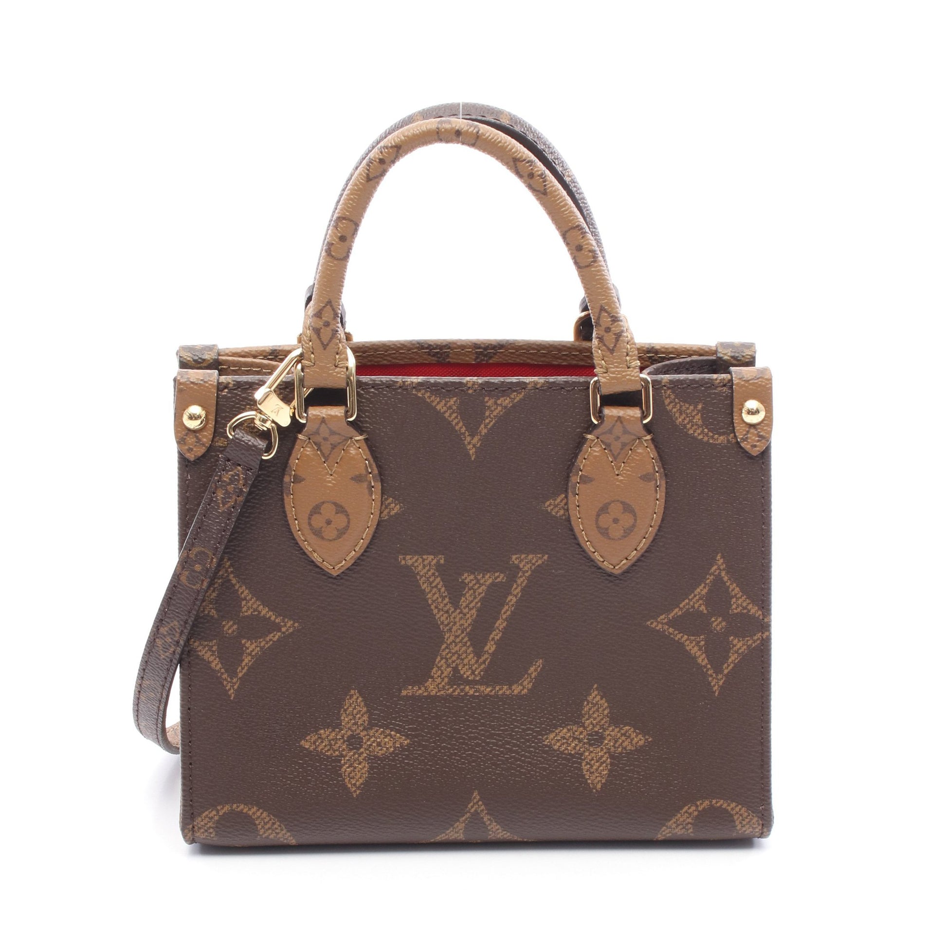 オンザゴーBB モノグラムリバース ハンドバッグ PVC レザー ブラウン ライトブラウン 2WAY ルイヴィトン バッグ LOUIS VUITTON