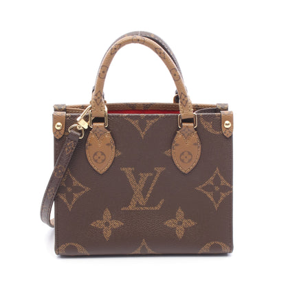 オンザゴーBB モノグラムリバース ハンドバッグ PVC レザー ブラウン ライトブラウン 2WAY ルイヴィトン バッグ LOUIS VUITTON
