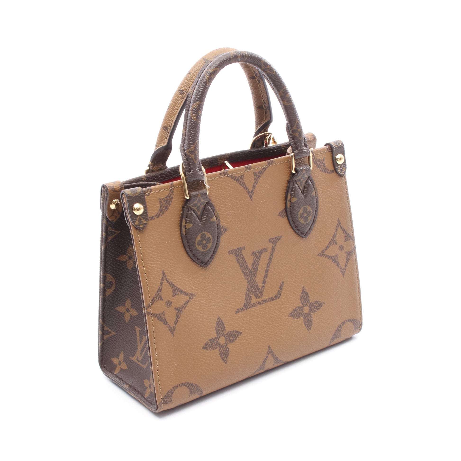 オンザゴーBB モノグラムリバース ハンドバッグ PVC レザー ブラウン ライトブラウン 2WAY ルイヴィトン バッグ LOUIS VUITTON