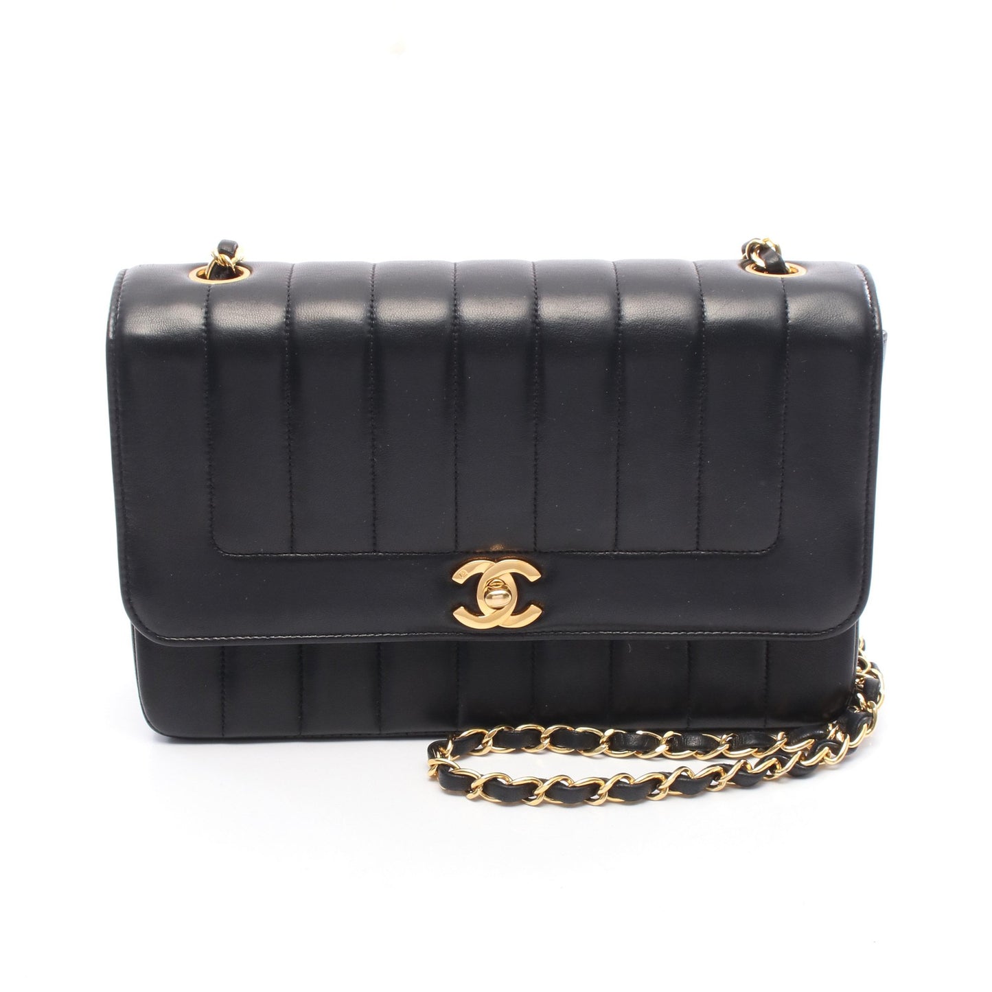 マドモアゼル チェーンショルダーバッグ ラムスキン ブラック ゴールド金具 シャネル バッグ CHANEL