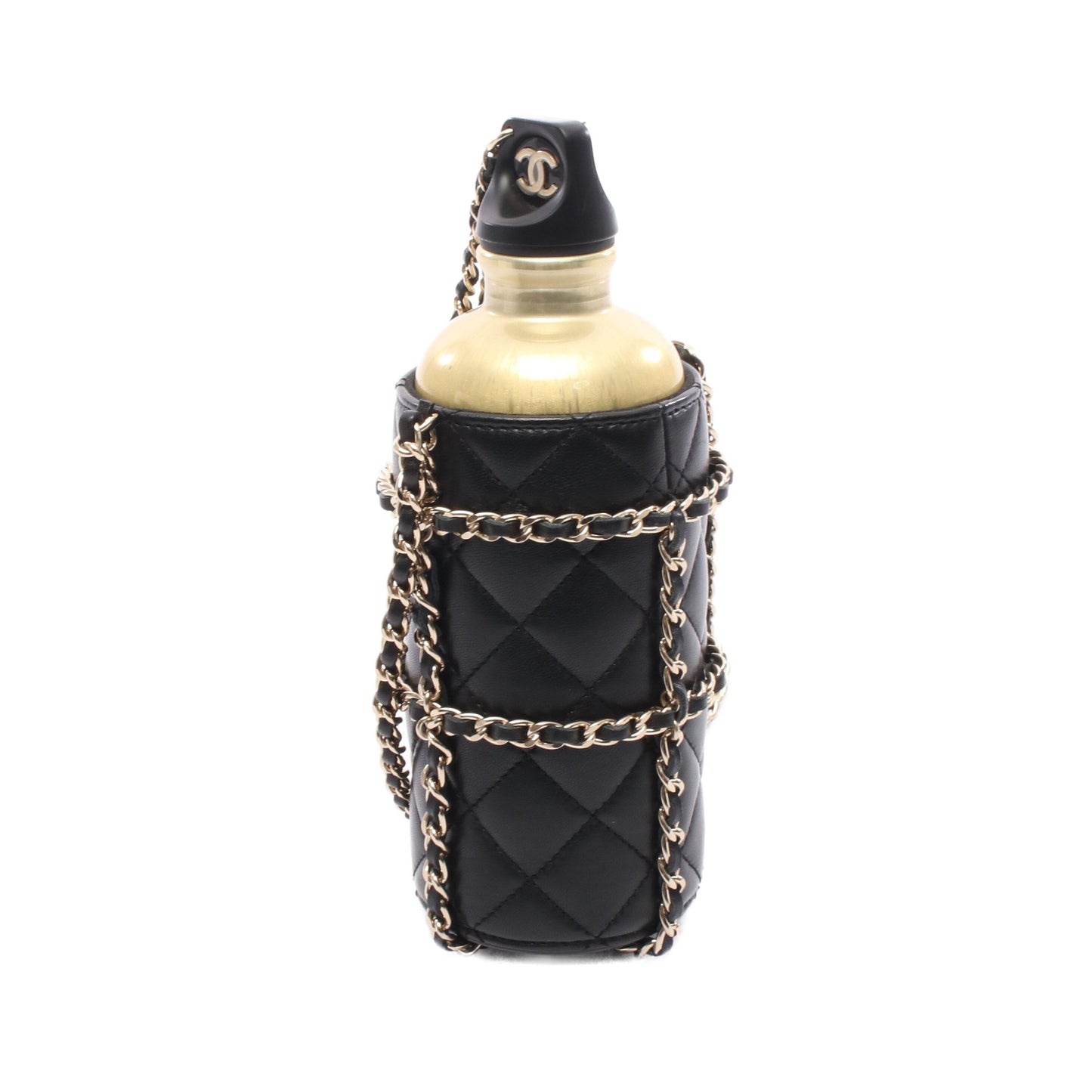 マトラッセ ココマーク ウォーターボトル 食器 ラムスキン ブラック ゴールド金具 シャネル 財布・小物 CHANEL