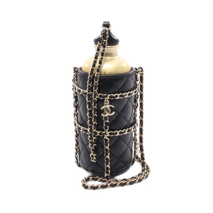 マトラッセ ココマーク ウォーターボトル 食器 ラムスキン ブラック ゴールド金具 シャネル 財布・小物 CHANEL