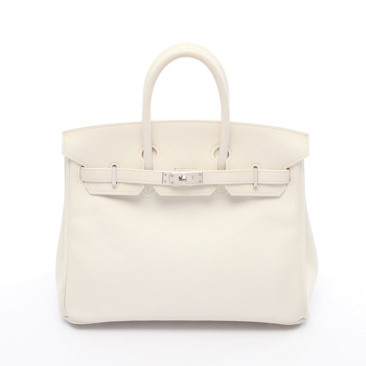 バーキン25 ブラン ハンドバッグ ヴォースイフト オフホワイト シルバー金具 Y刻印 エルメス バッグ HERMES