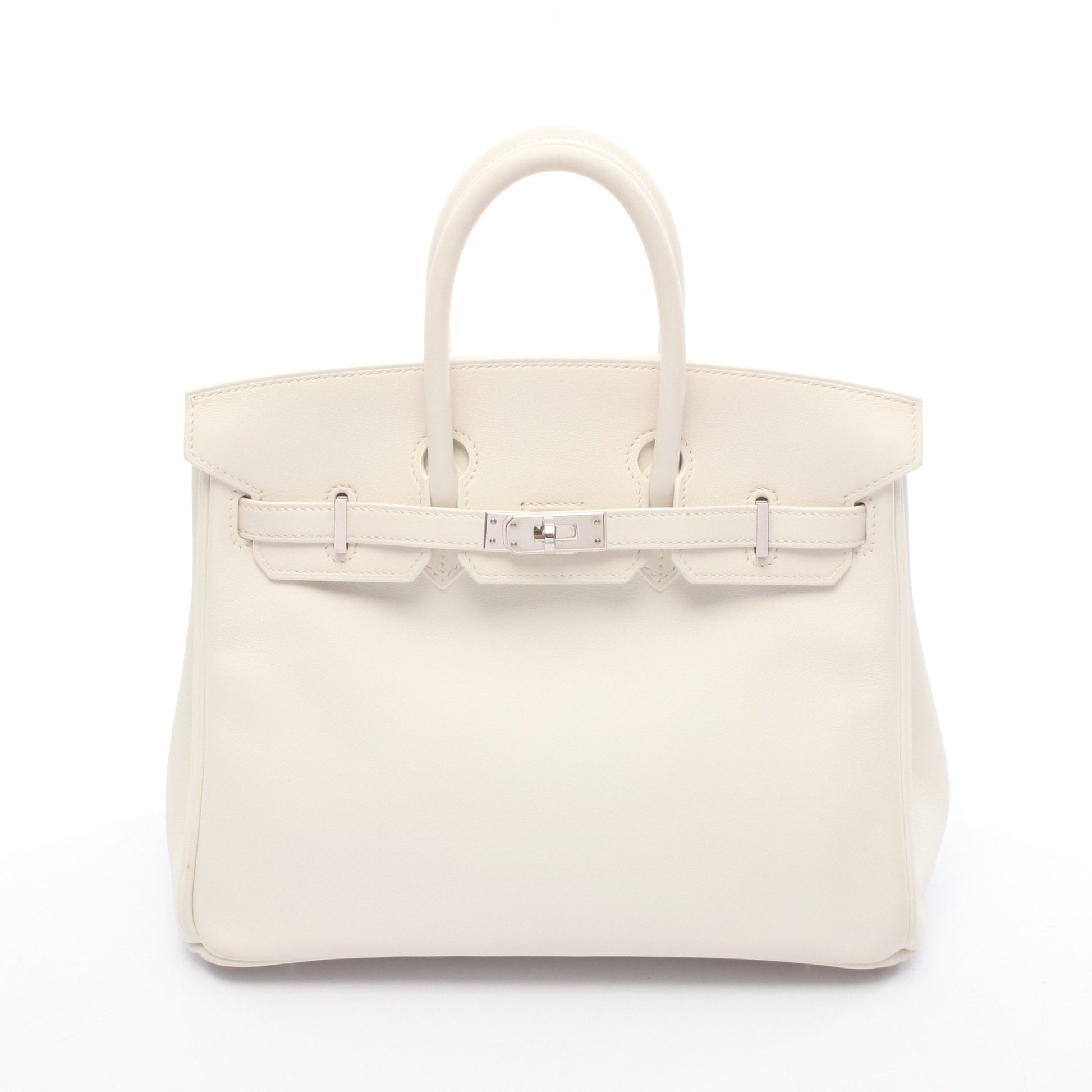 バーキン25 ブラン ハンドバッグ ヴォースイフト オフホワイト シルバー金具 Y刻印 エルメス バッグ HERMES