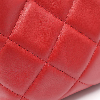 マトラッセ チェーンショルダーバッグ ラムスキン レッド ゴールド金具 シャネル バッグ CHANEL