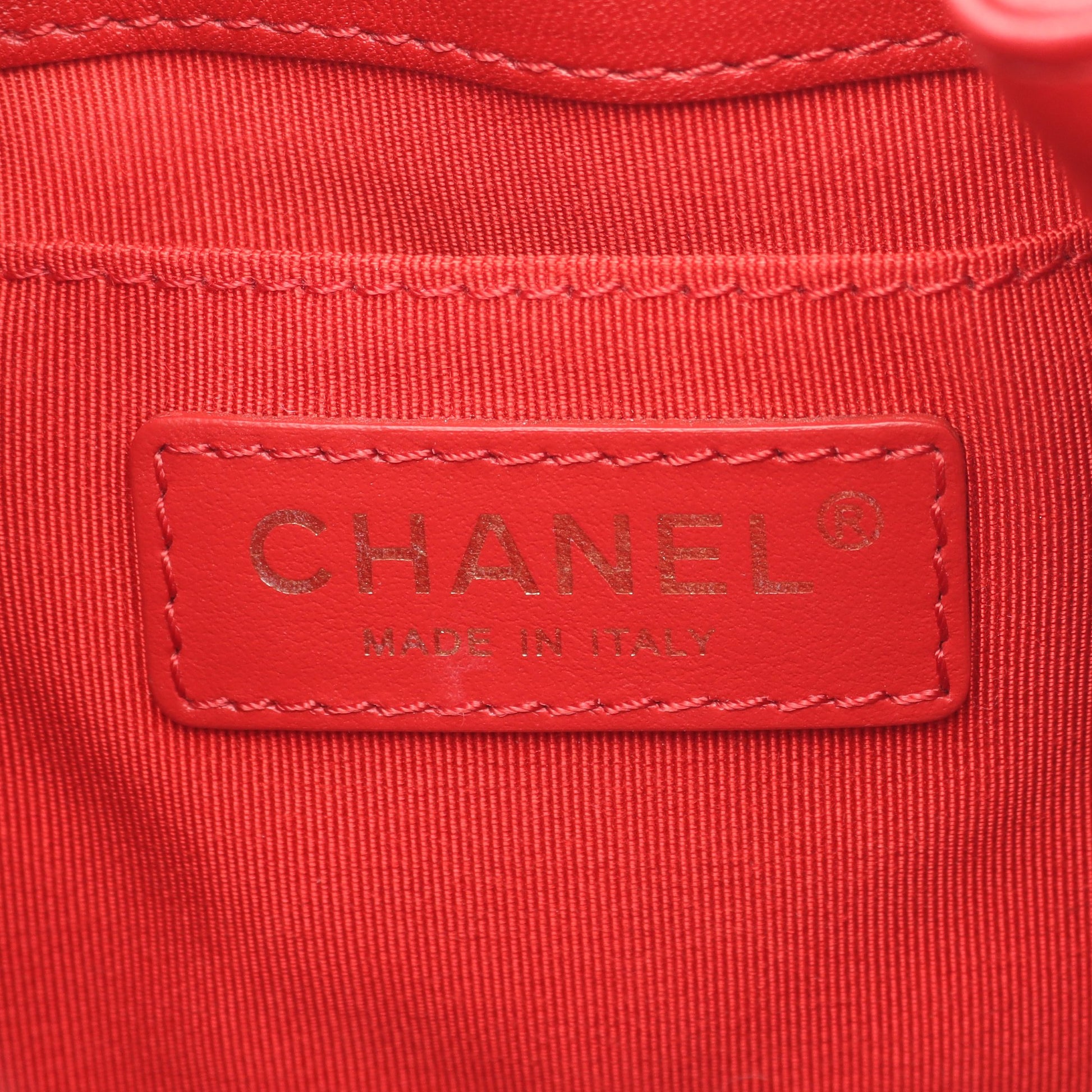 マトラッセ チェーンショルダーバッグ ラムスキン レッド ゴールド金具 シャネル バッグ CHANEL