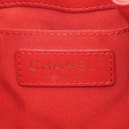 マトラッセ チェーンショルダーバッグ ラムスキン レッド ゴールド金具 シャネル バッグ CHANEL