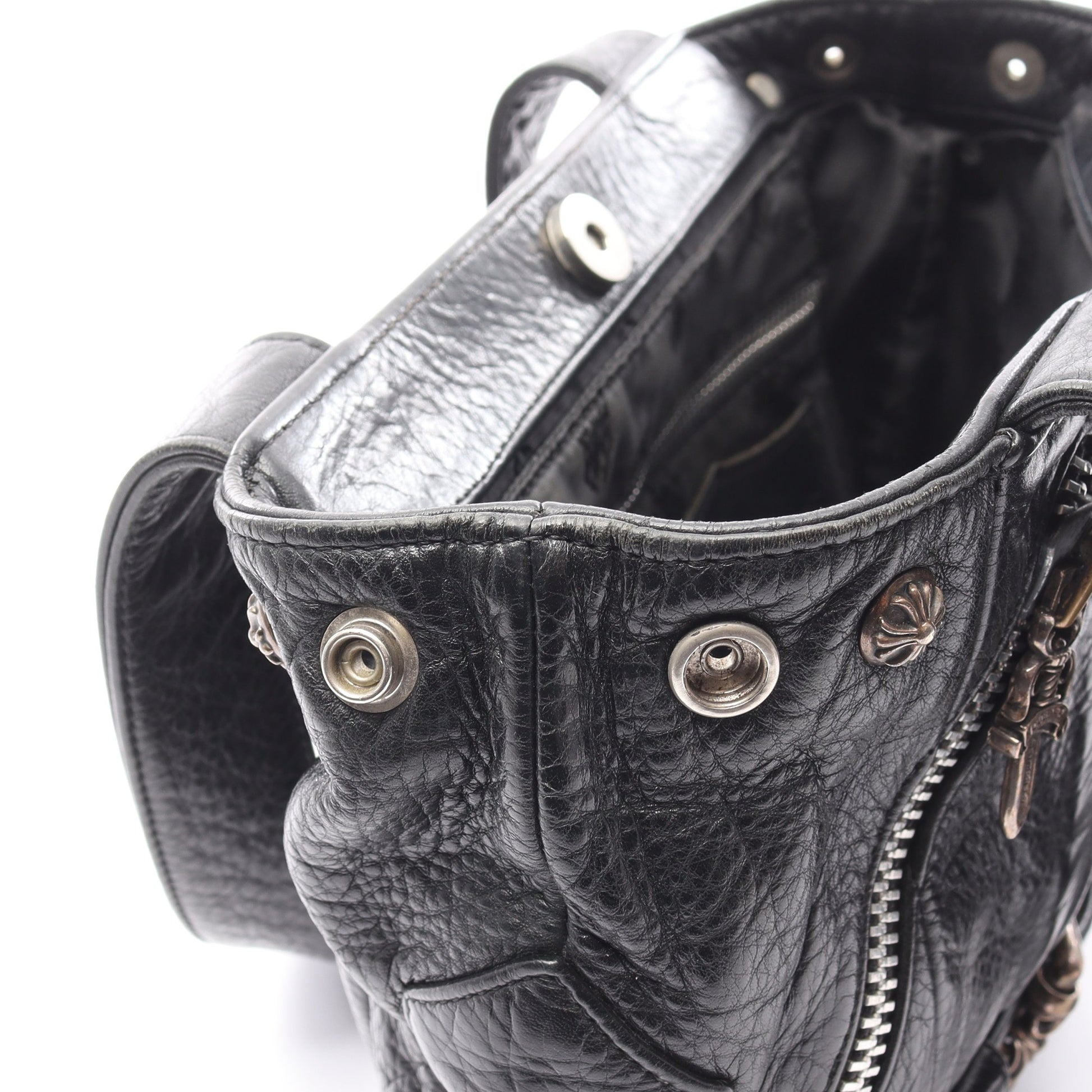 JJDean JJディーン スモール ライダース ハンドバッグ レザー ブラック クロムハーツ バッグ Chrome Hearts