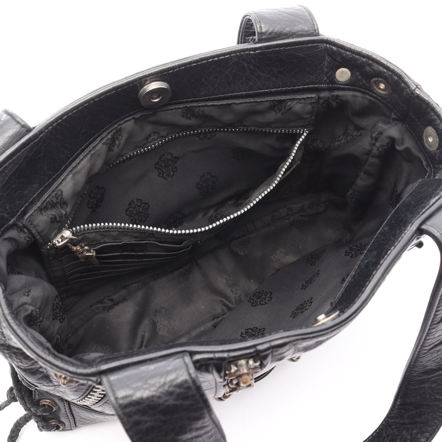JJDean JJディーン スモール ライダース ハンドバッグ レザー ブラック クロムハーツ バッグ Chrome Hearts