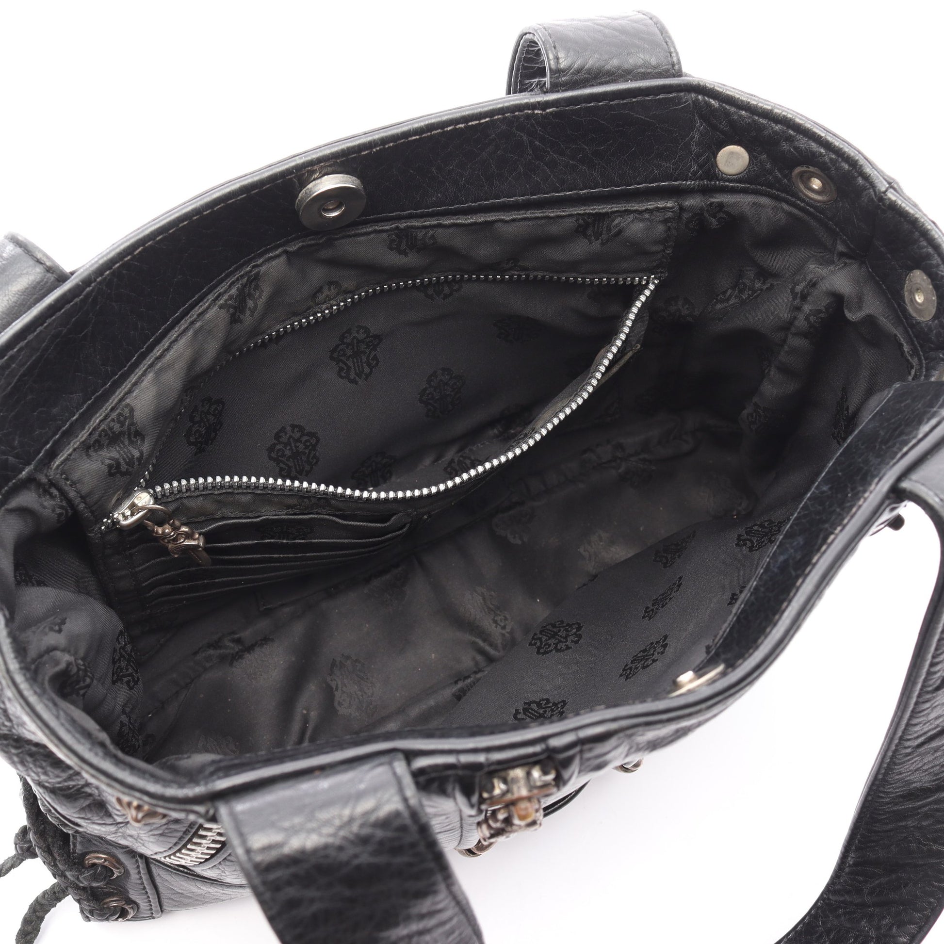 JJDean JJディーン スモール ライダース ハンドバッグ レザー ブラック クロムハーツ バッグ Chrome Hearts