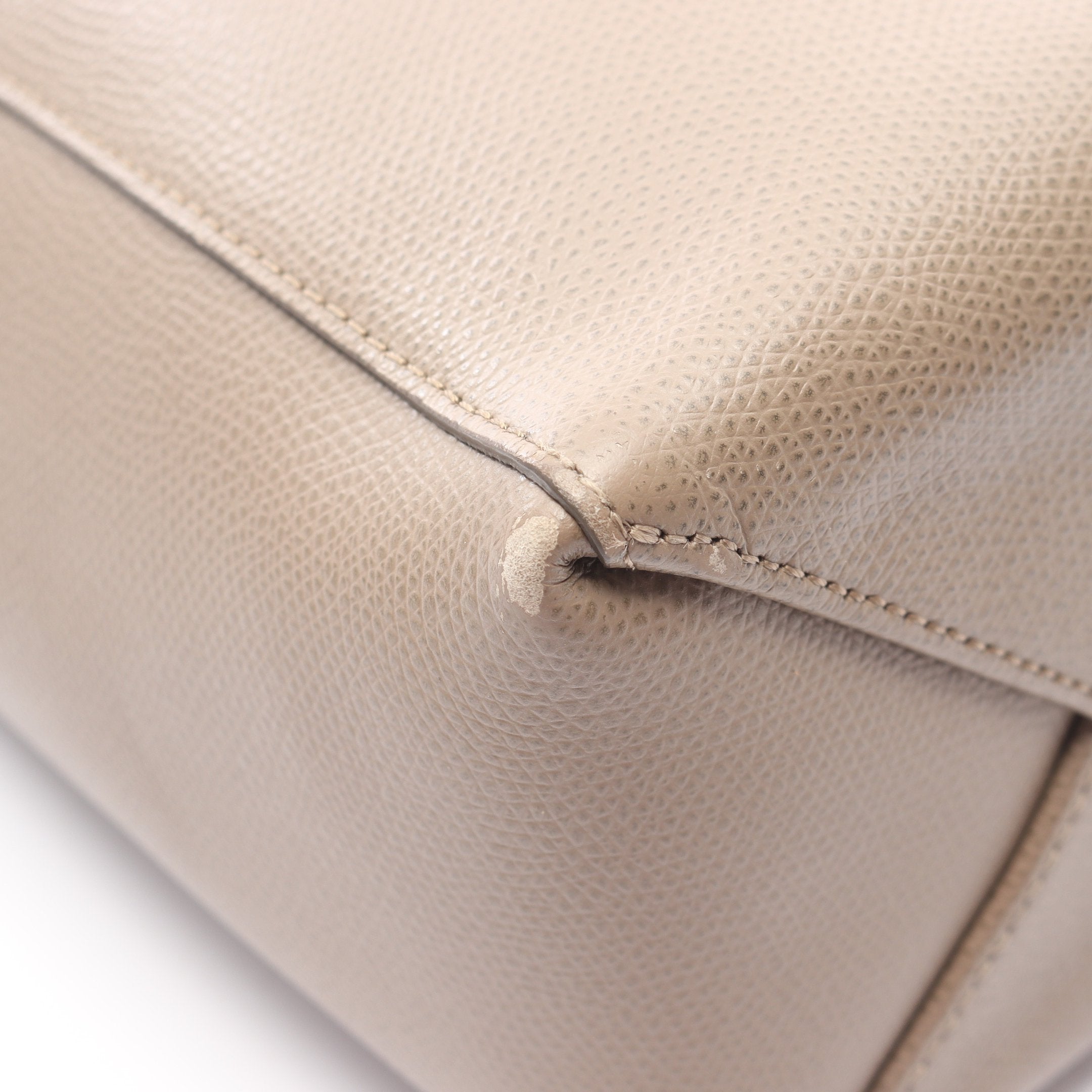 バーティカル スモール カバ ハンドバッグ トートバッグ レザー グレー