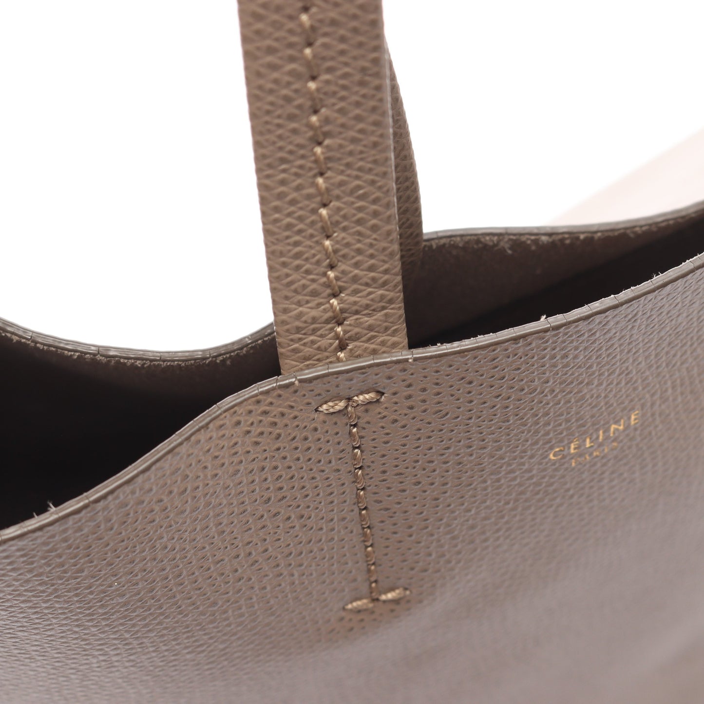 バーティカル スモール カバ ハンドバッグ トートバッグ レザー グレーベージュ 2WAY セリーヌ バッグ CELINE