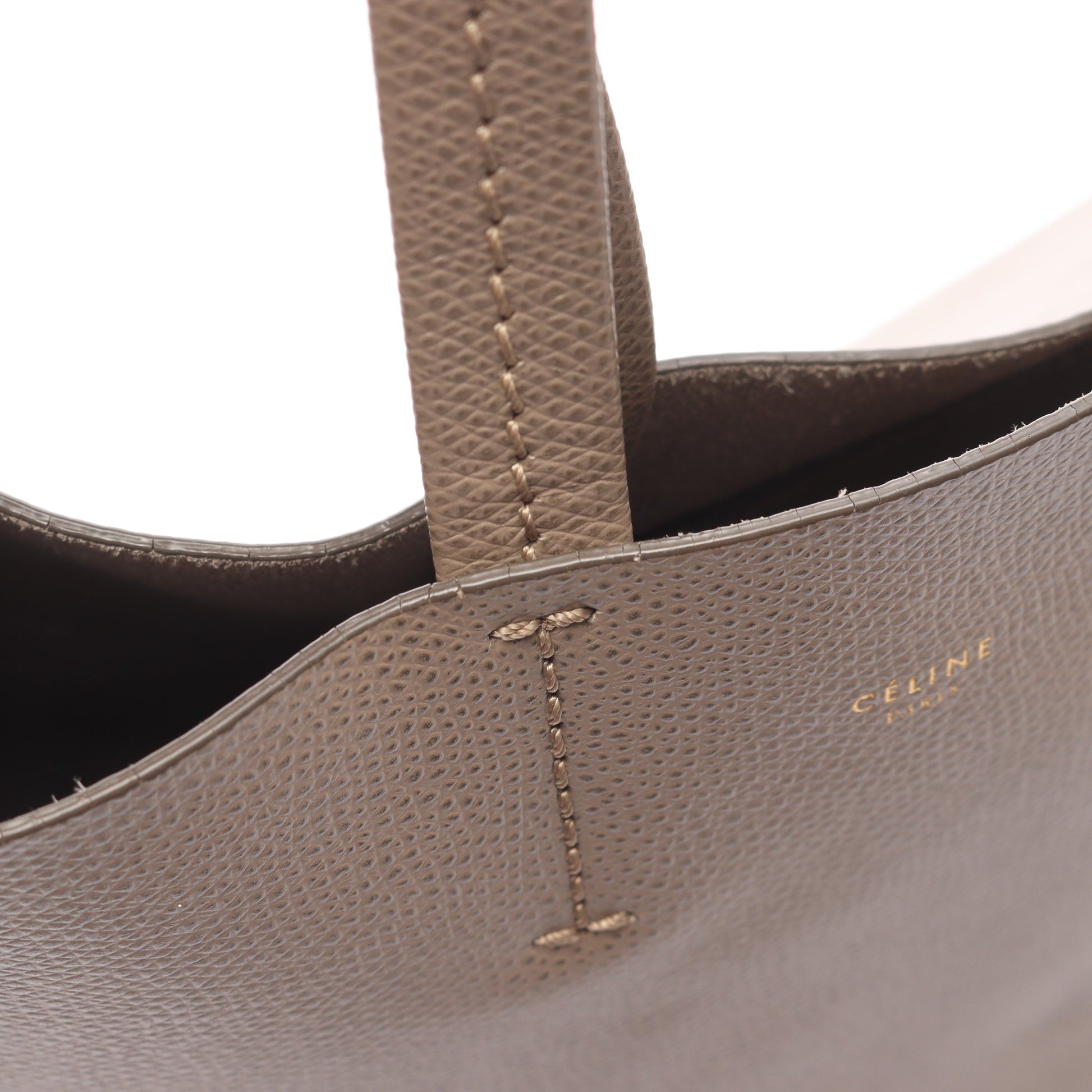 バーティカル スモール カバ ハンドバッグ トートバッグ レザー グレーベージュ 2WAY セリーヌ バッグ CELINE