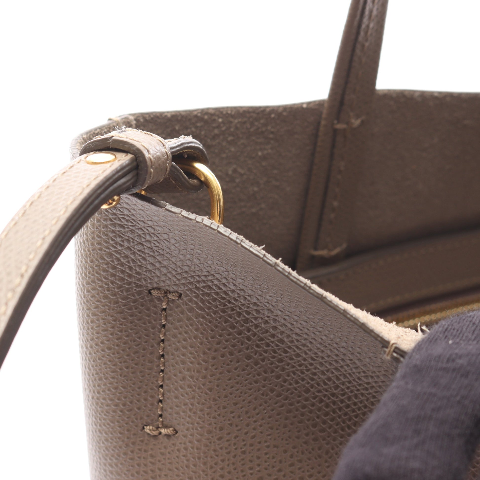 バーティカル スモール カバ ハンドバッグ トートバッグ レザー グレーベージュ 2WAY セリーヌ バッグ CELINE