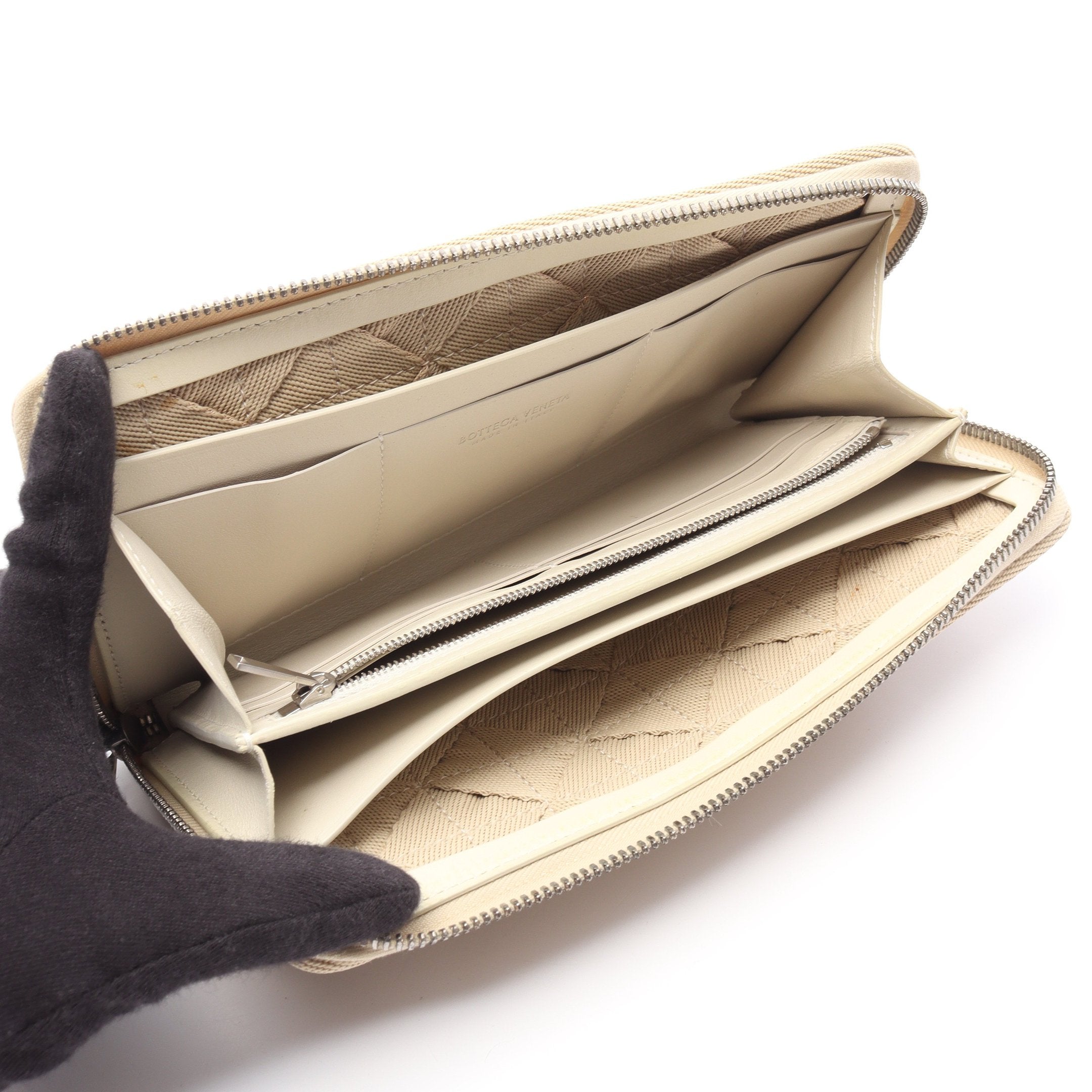 ライトウェビング ラウンドファスナー長財布 キャンバス ベージュ