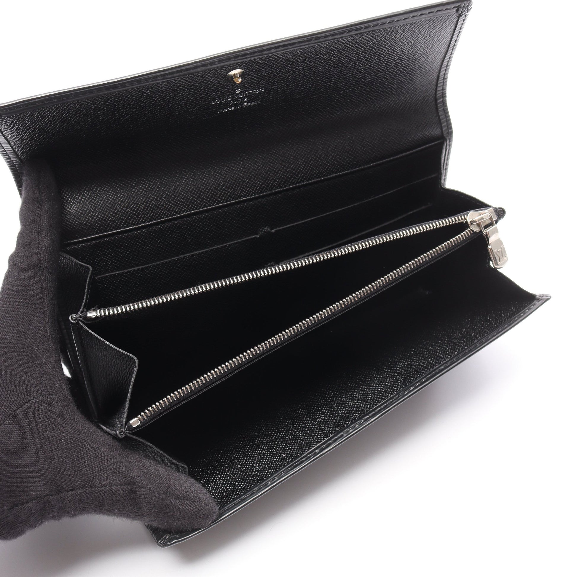 ポルトフォイユ サラ エピ ノワール 二つ折り長財布 レザー ブラック  