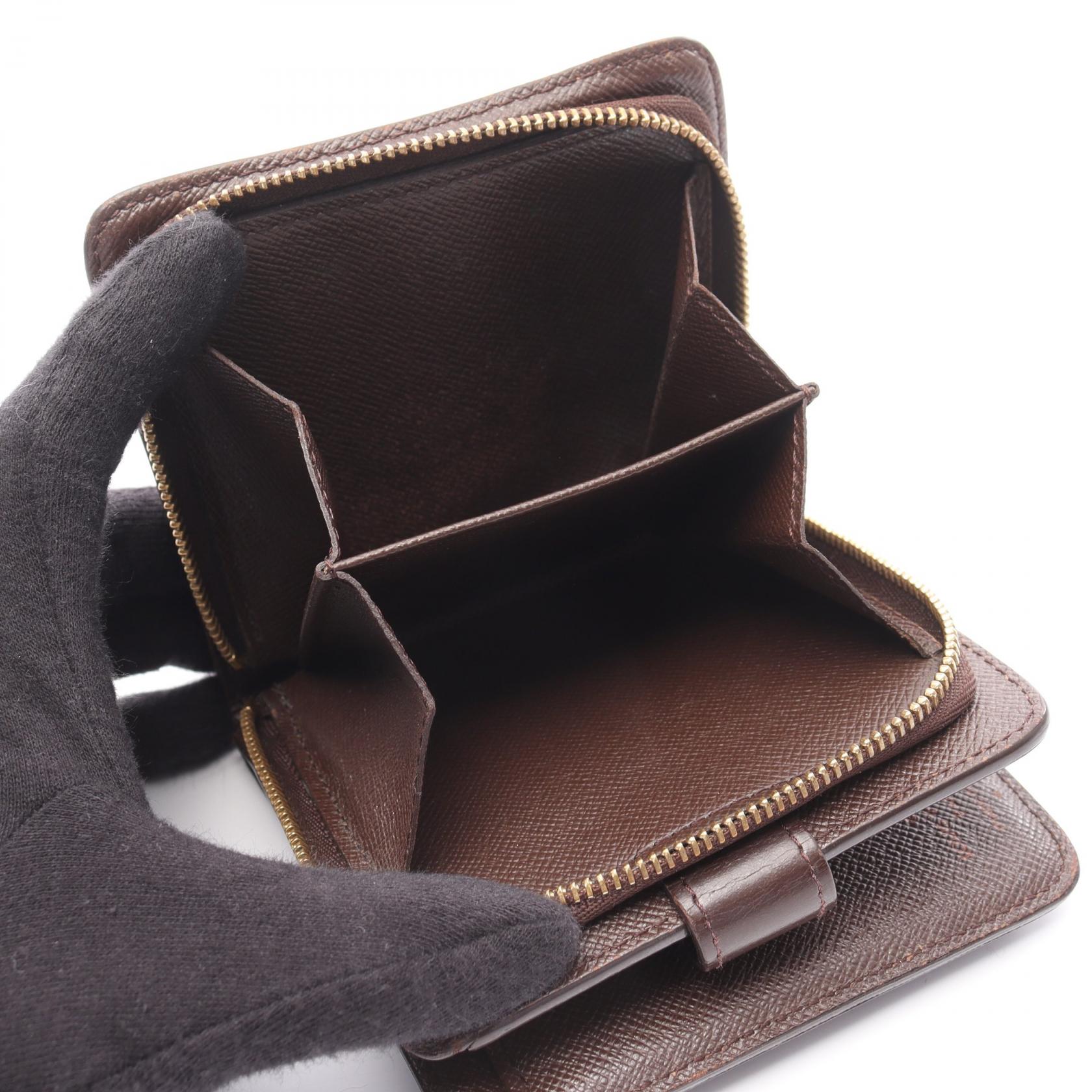 ヴィトン ダミエ エベヌ コンパクトジップ 二つ折り財布 N61668 LOUIS