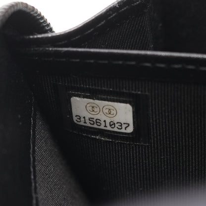 マトラッセ ラウンドファスナー長財布 ラムスキン ブラック ブラック金具 シャネル 財布・小物 CHANEL
