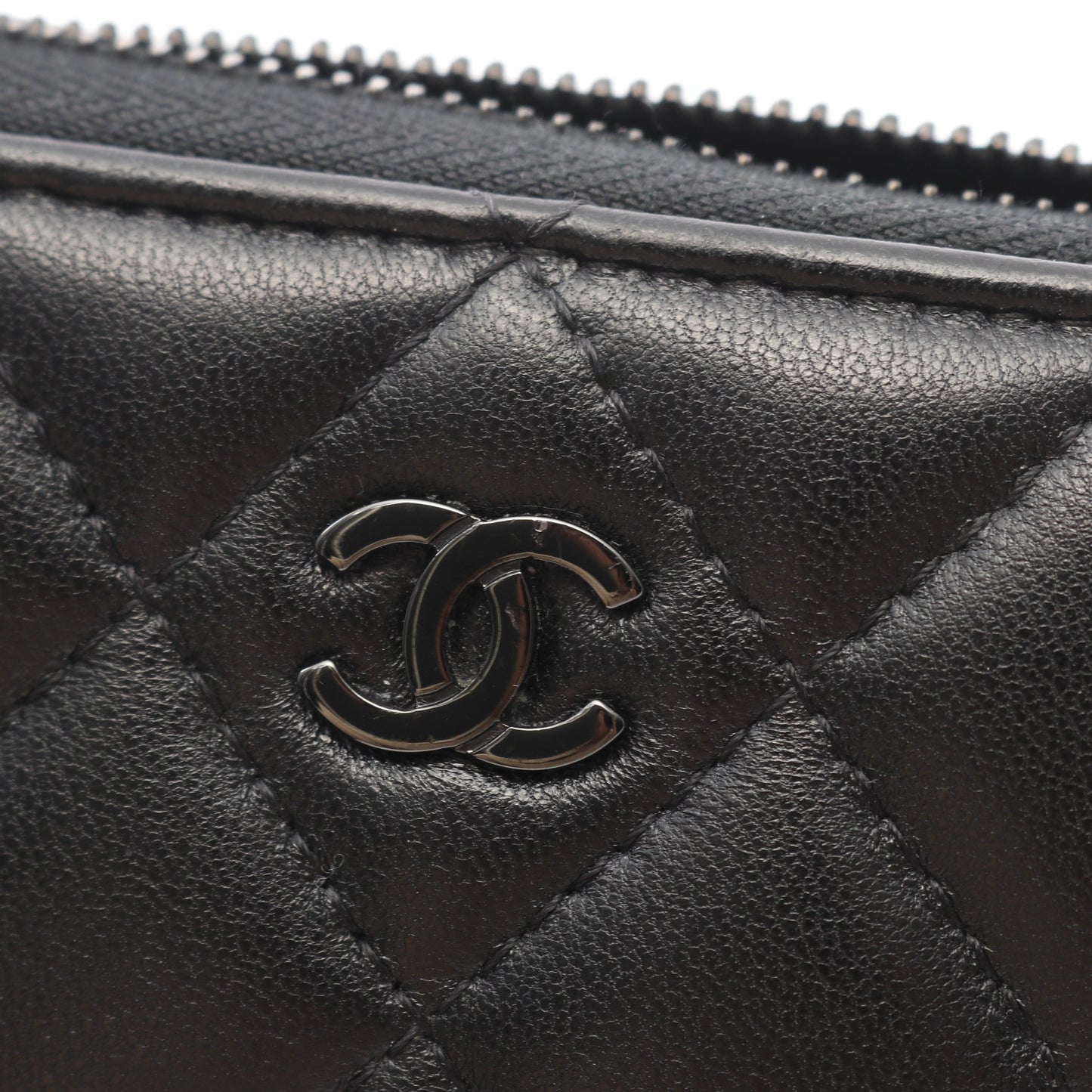 マトラッセ ラウンドファスナー長財布 ラムスキン ブラック ブラック金具 シャネル 財布・小物 CHANEL