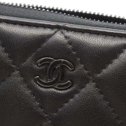 マトラッセ ラウンドファスナー長財布 ラムスキン ブラック ブラック金具 シャネル 財布・小物 CHANEL