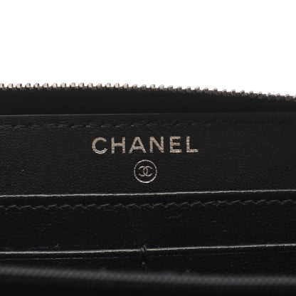 マトラッセ ラウンドファスナー長財布 ラムスキン ブラック ブラック金具 シャネル 財布・小物 CHANEL
