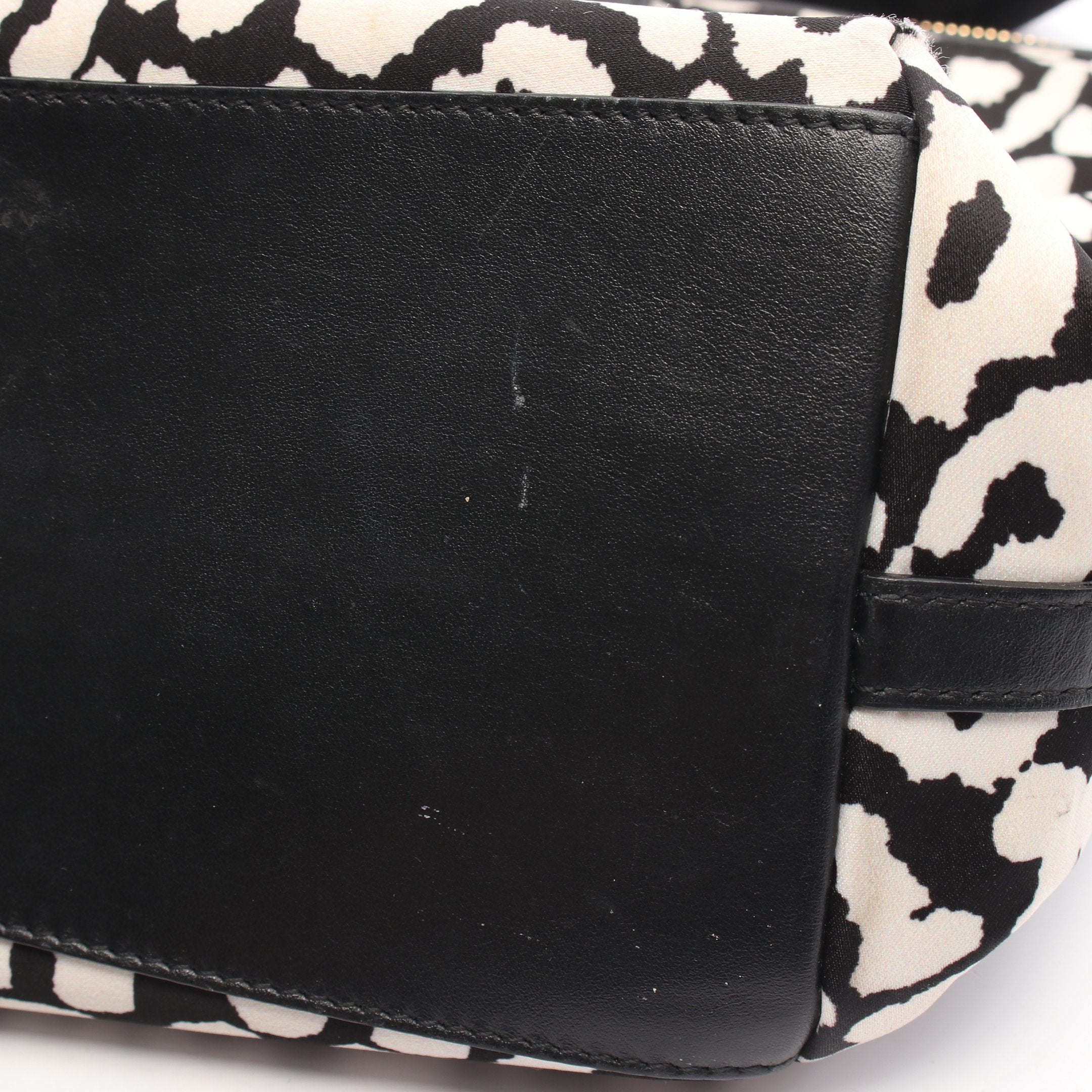 CANDICE TOTE ハンドバッグ ナイロン レザー ブラック ホワイト