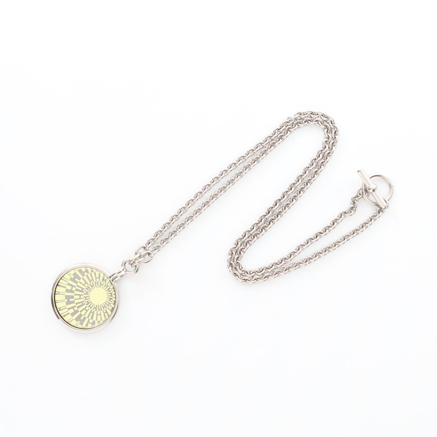 OP'H メダイユ ネックレス シルバー イエロー エルメス アクセサリー HERMES