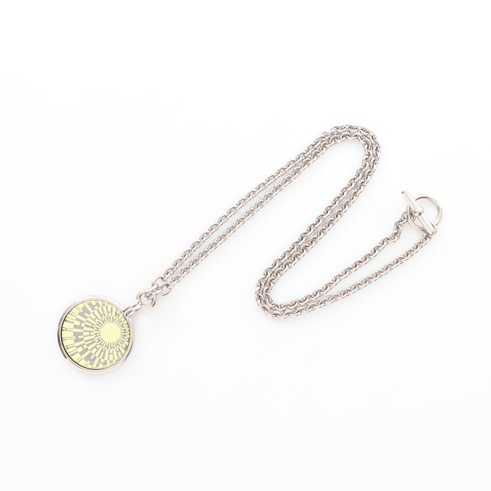 OP'H メダイユ ネックレス シルバー イエロー エルメス アクセサリー HERMES