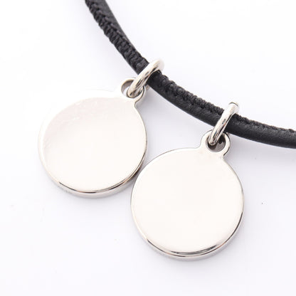 エクリプス ネックレス レザー ブラック シルバー エルメス アクセサリー HERMES